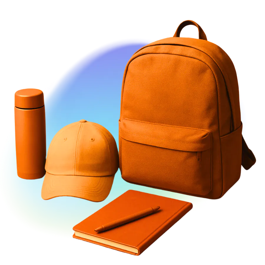 Kit de marca con morral, gorra, botella y libreta